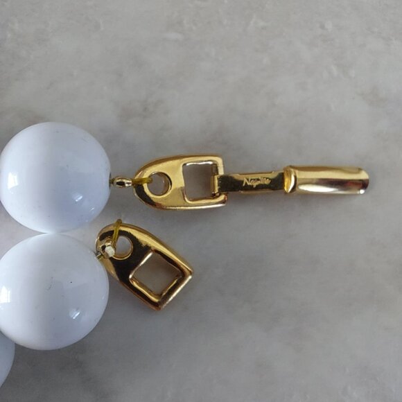 Vintage Napier Necklace White Gold Beads 18 inches EUC - Picture 5 of 7